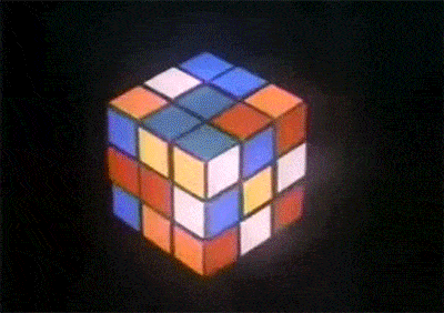Cubo Rubik, ¿lograste identificar cuando salió en el video? Gif 1980s-90sgifs.tumblr.com