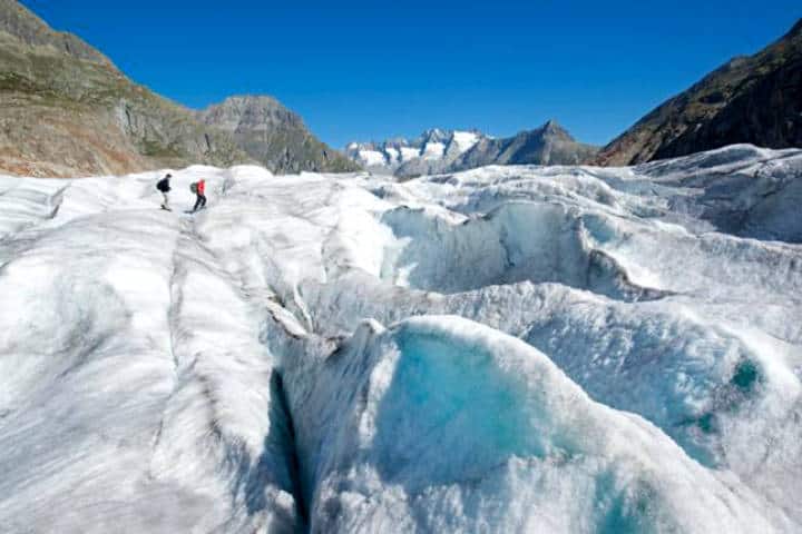 Glaciar Aletsch, Jungfrau Suiza turismo. Foto Lonely Planet.