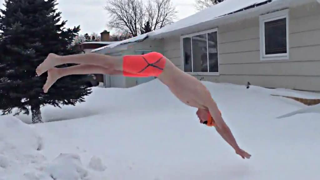 snow swiming