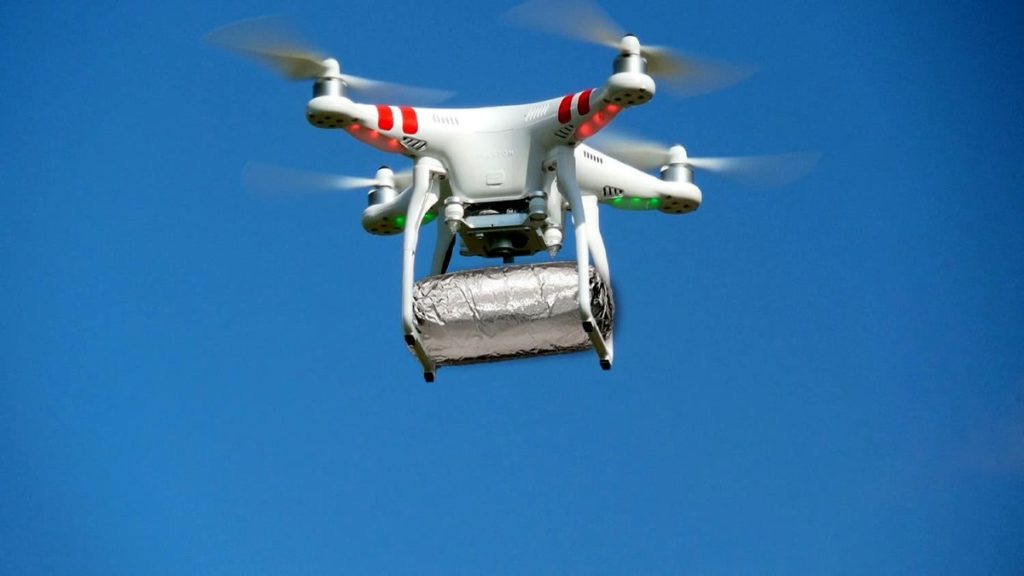 Burritos a domicilio con drones. Foto Archivo.