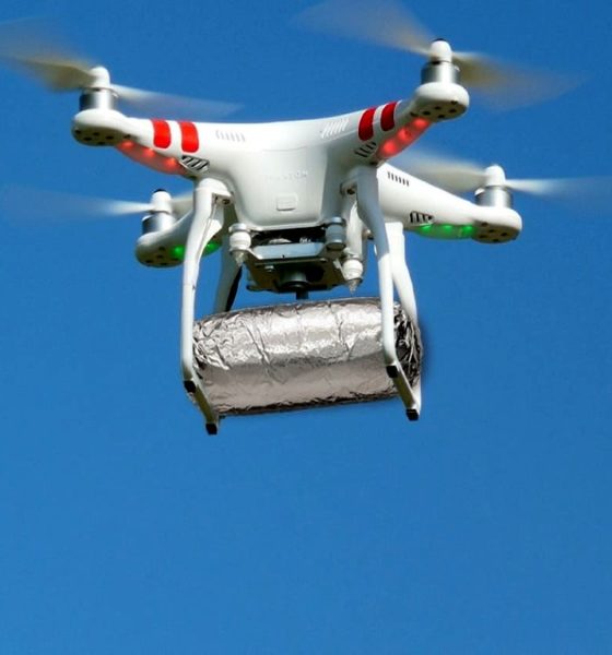 Burritos a domicilio con drones. Foto Archivo.
