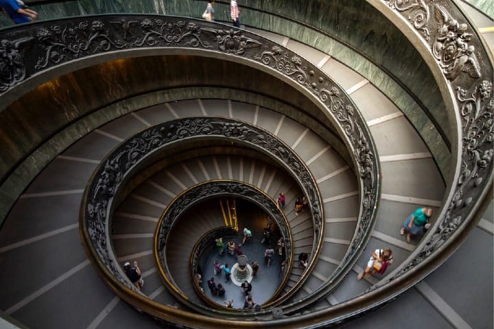 Escalera helicoidal, Museos del Vaticano Foto Jesús Sánchez