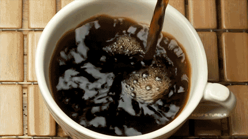 Café y café y café. GIF via giphy