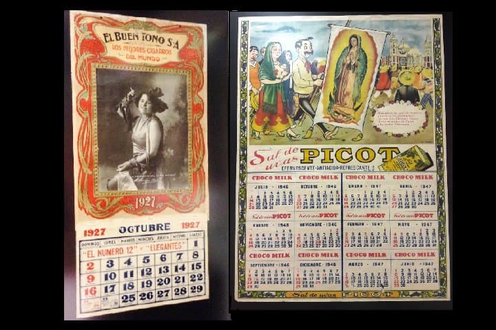 Algunos calendarios de la empresa Ladin. Foto: MUCAL.