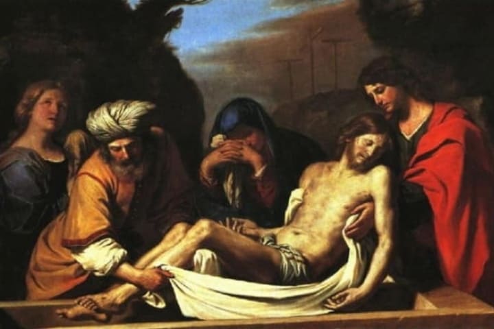 José de Arimatea con el cuerpo de Jesucristo. Foto: Primeros Cristianos.