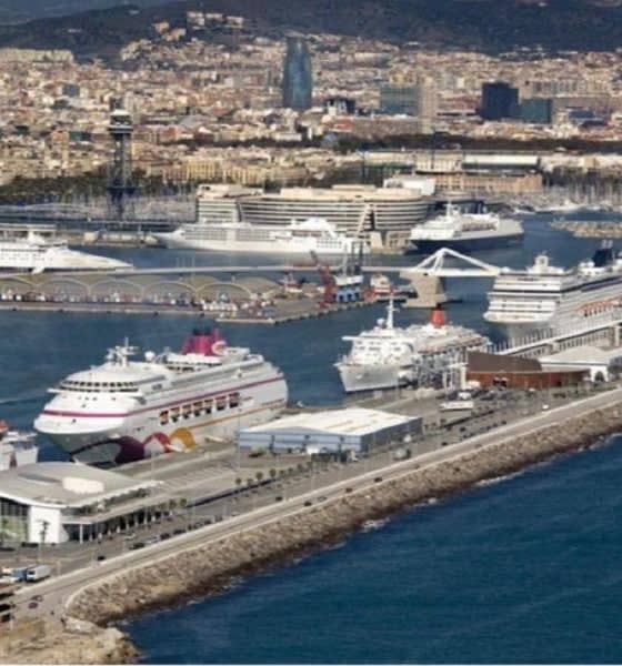 ¡La imponente vista aérea del Puerto de Barcelona! Foto: Cruise Mapper