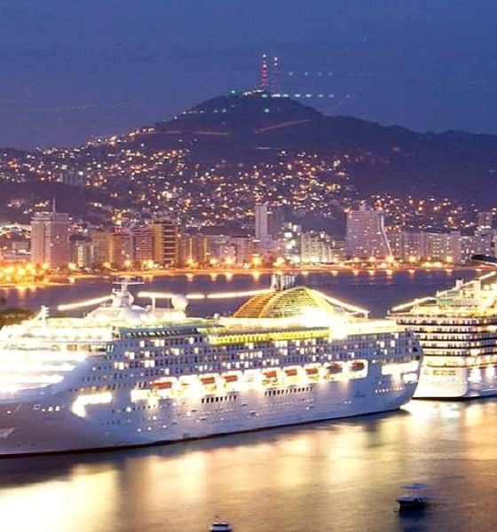 Qué impresionante se ve el crucero en la costa de Acapulco. Foto Anews