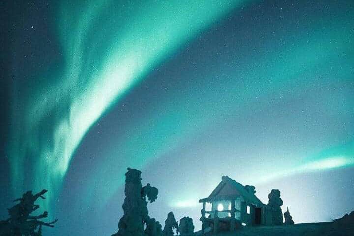 Aurora boreal en Levi, Finlandia. Foto: Archivo
