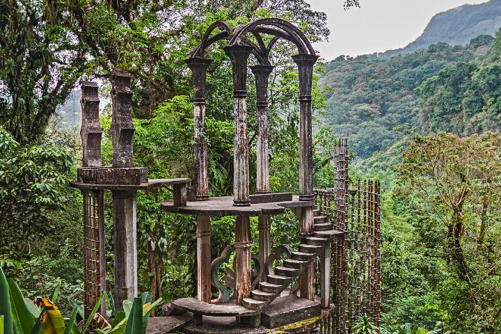 El Palacio de Bambú es parte del Surrealismo de la Huasteca Potosina en el Jardín Escultórico Edward James. Foto: Sitio Web
