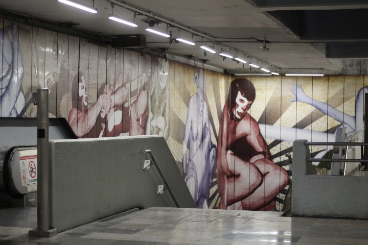 Murales de Lucha Libre Mexicana en el Metro. Foto: Montserrat Castillo