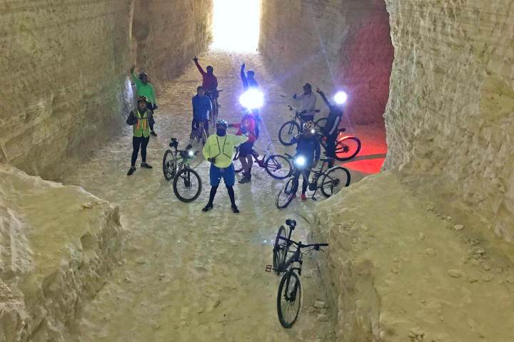 Ciclismo de montaña en minas de tiza de Tlaxcala. Foto: Facebook