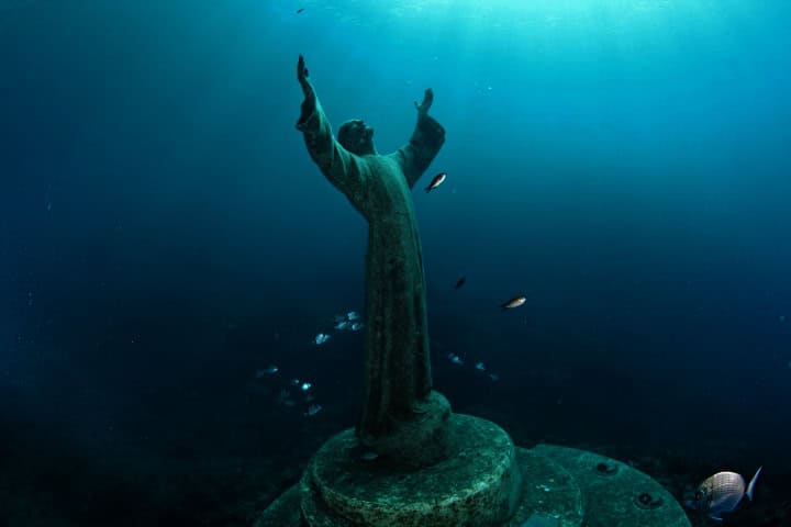 6. Cristo del Abismo en la Bahía de San Fruttuoso. Foto - La Nación