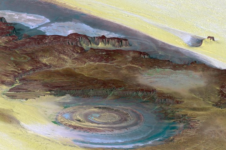 5. Ojo del Sahara vista desde perspectiva. Foto - Fundación Wikimedia