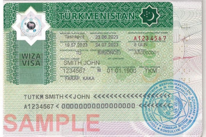 11. Visa para Turkmenistán. Foto - Advantour