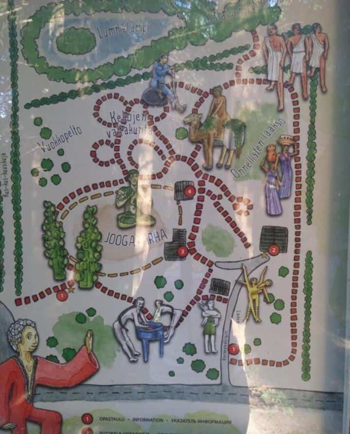 9. Mapa del parque Veijo Rönkkönen. Foto - otzovik