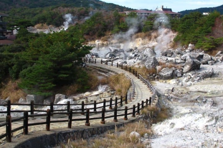 1. Unzen Jigoku, atracción de aguas termales en Japón. Foto - Japan