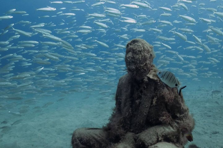 9. Pieza del Museo Atlántico invadida por la fauna marina. Foto - Dive College Lanzarote (Facebook)