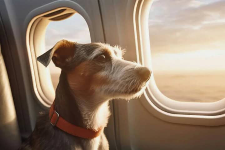 1. Perro en avión. Foto - Mascotaoutlet