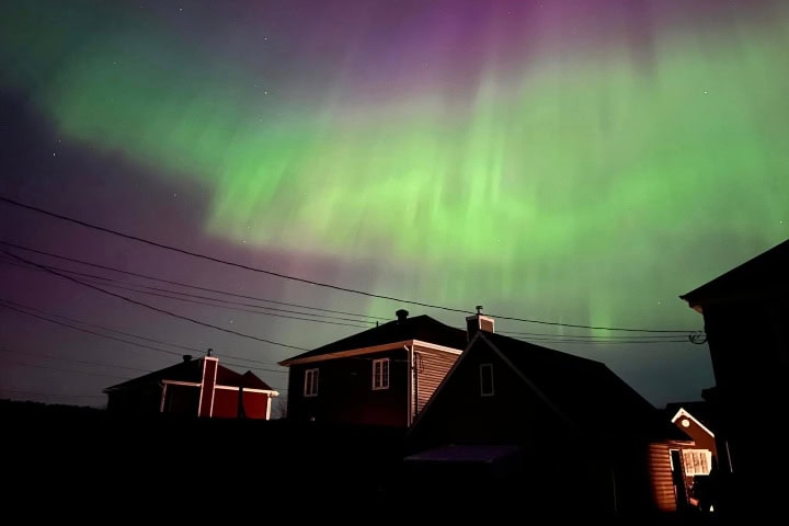 13. Auroras boreales en Charlevoix. Foto - Les Observatoires astronomique et de l'Astroblème de Charlevoix (Facebook)