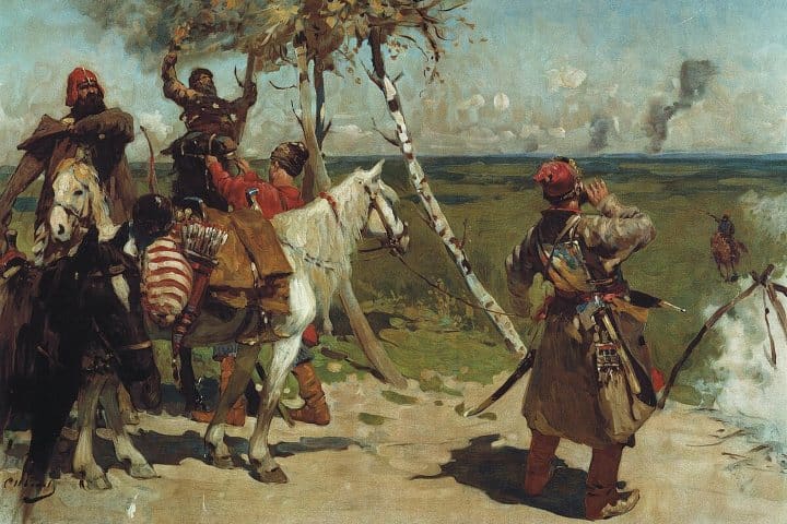 3. Pintura En la frontera de vigilancia del estado de Moscú, Foto - Wikimedia Commons