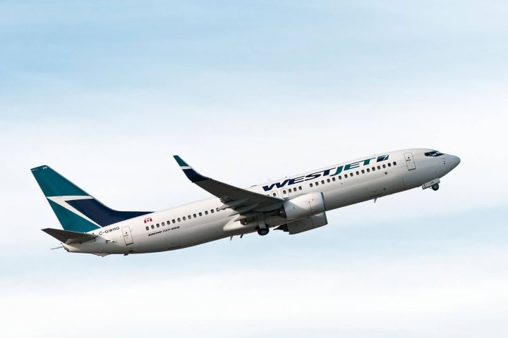 1. Avión de WestJet. Foto - Alamy