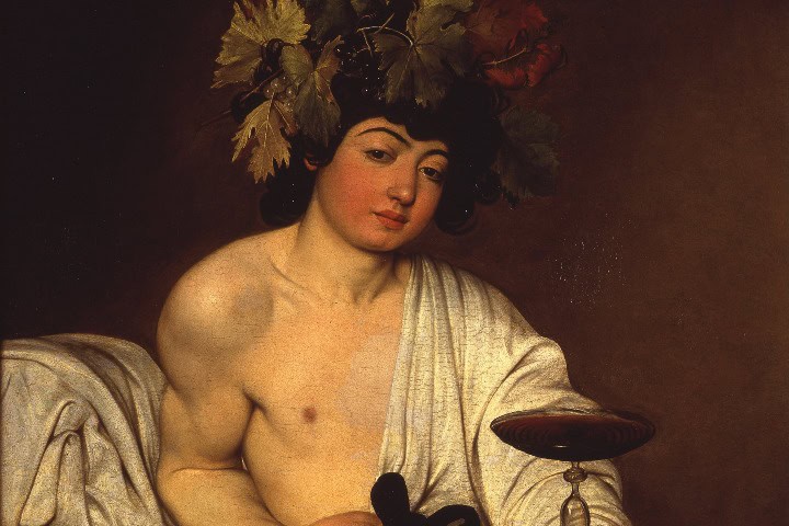 1. Pintura de Dionisio, dios del vino, por Caravaggio. Foto - Wikimedia Commons