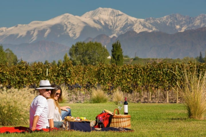 2. Pareja en viñedo de Mendoza. Foto - Cobertura 360