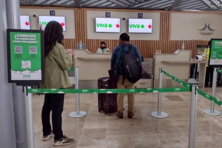 2. Zona de registro de Viva en el AIFA (Aeropuerto Internacional Felipe Ángeles). Foto - reportelobby