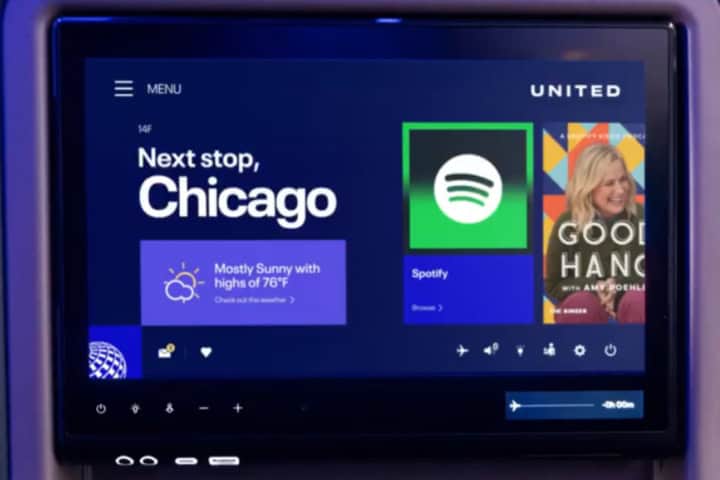 4. Nueva opción de Spotify en las pantallas de United. Foto - @united (X)