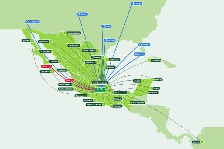 5. Rutas de conexión que ofrecerán las nuevas rutas de AIFA-EE.UU. Foto - Archivo Viva