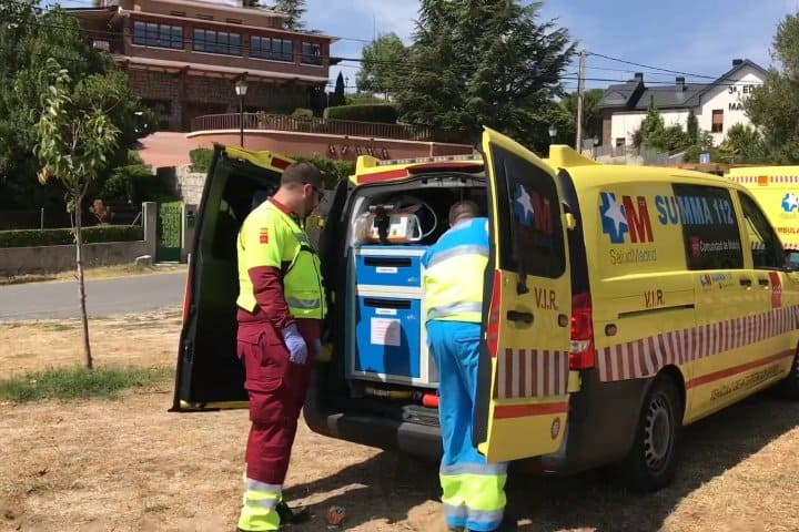 3. Ambulancias tras accidente de Boloencierro en 2018. Foto - 112cmadrid (YouTube)