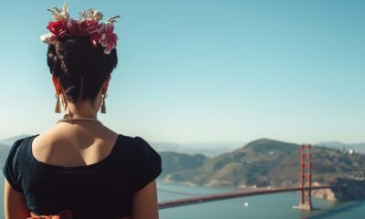 Frida Kahalo viendo el golden gate