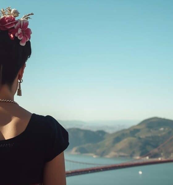 Frida Kahalo viendo el golden gate