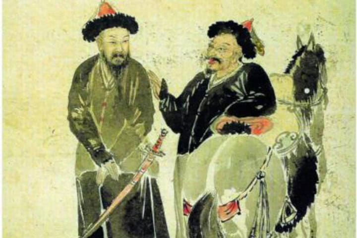 3. Antigua ilustración de guerreros Yurchen. Foto - Alamy