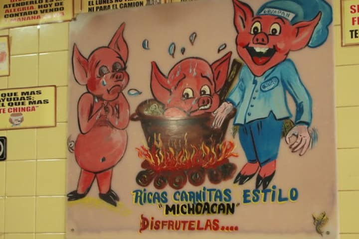 3. Letrero de carnitas estilo Michoacán. Foto - foldup (Flickr)