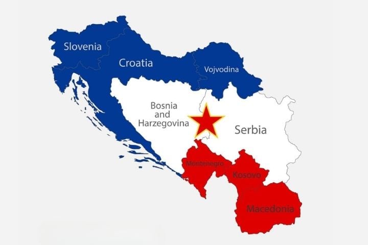2. Mapa de Yugoslavia. Foto - Alamy
