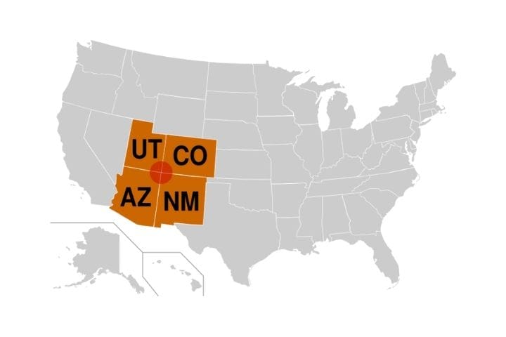 4. Mapa del Monumento de las Cuatro Esquinas. Foto - Wikimedia Commons