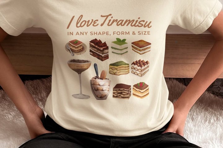 7. Playera de "I love tiramisú". Foto - ThePenLife (Etsy)