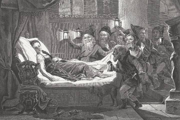 1. Grabado de Blanca Nieves basado en una pintura de Carl Bertling, 1879. Foto - Daily Sabah