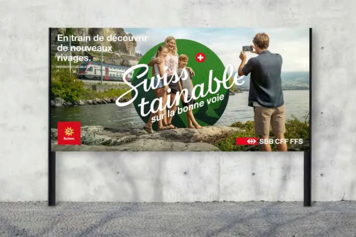 1. Cartel de Swisstainable. Foto - City Nation Place