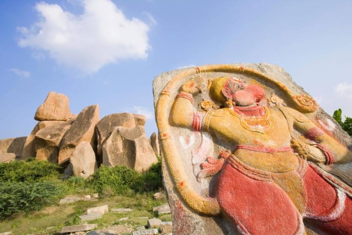 3. Estatua de Háuman en Hampi. Foto - Alamy