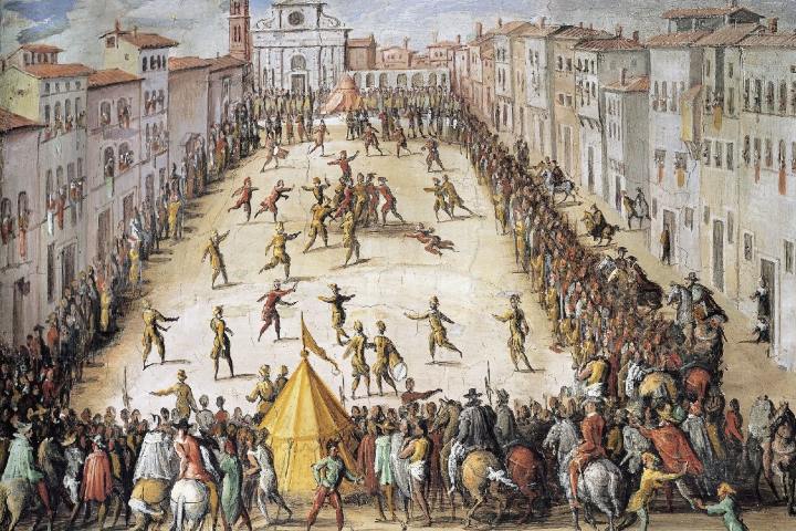 4. Pintura de los años 1560 de un partido de futbol florenciano, pintada por Stradanus. Foto - Wikimedia Commons