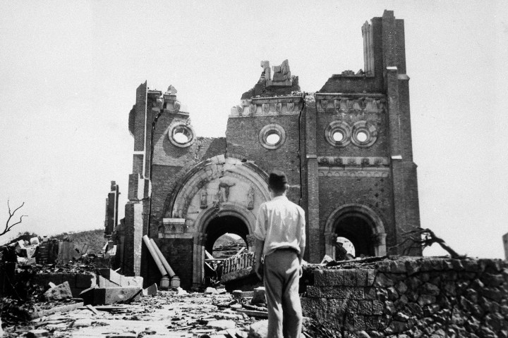 4. Destrucción de la Catedral de Urakami. Foto - Atomic Archive