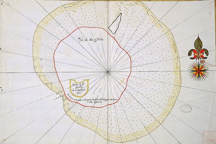 4. Antiguo mapa de la Isla de los Sacrificios. Foto - Wikimedia Commons