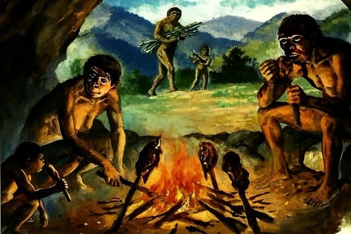 4. Ilustración de los primeros usos del fuego. Foto - Jesús Neri Rincón (Facebook)