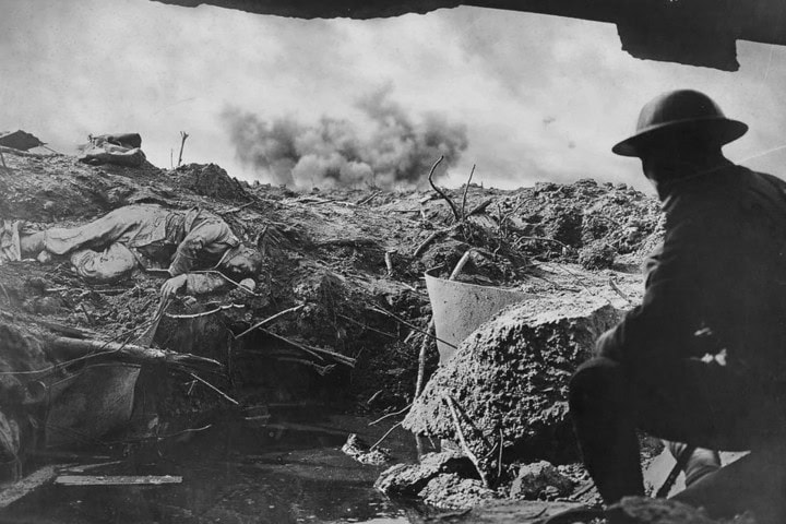 4. Antigua fotografía de la Tercera Batalla de Ypres. Foto - u/DiosMioMan63 (Reddit)