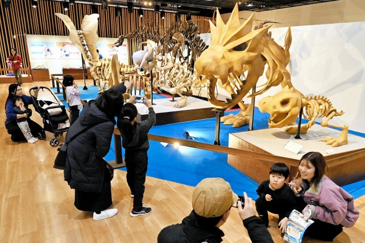 7. Visitantes en el Pokémon Fossil Museum en Japón. Foto - 福井新聞 (Periódico Fukui)