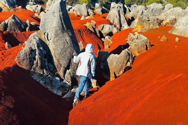 3. Viajero caminando entre las caprichosas de las Dunas Rojas. Foto - @puebleando_andamoss (Instagram)