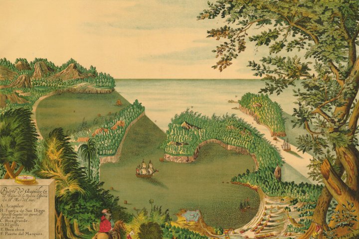 3. Litografía de Acapulco durante el Virreinato de Nueva España. Foto - Wikimedia Commons