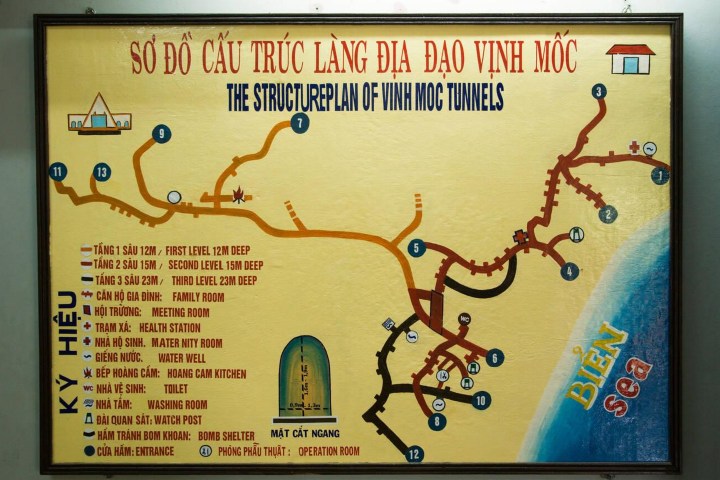 3. Mapa de los túneles de Vinh Moc. Foto - Alamy